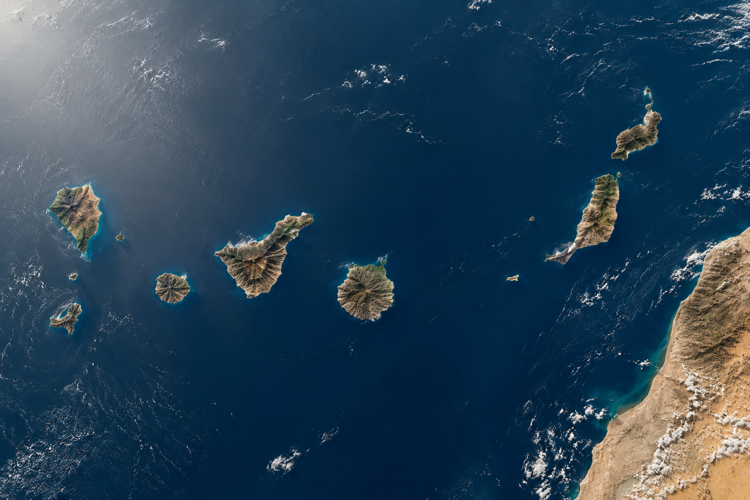 Vue satellite de l'archipel des Canaries